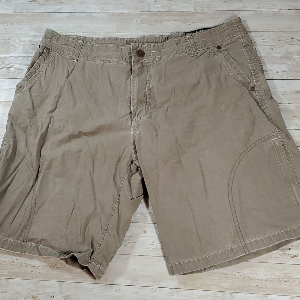Kuhl Men's Ramblr Patina Dye Hiking Shorts 38 Light Olive Dark Khaki Green‎